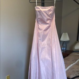 Pink with Rhinestone strapless long formal.